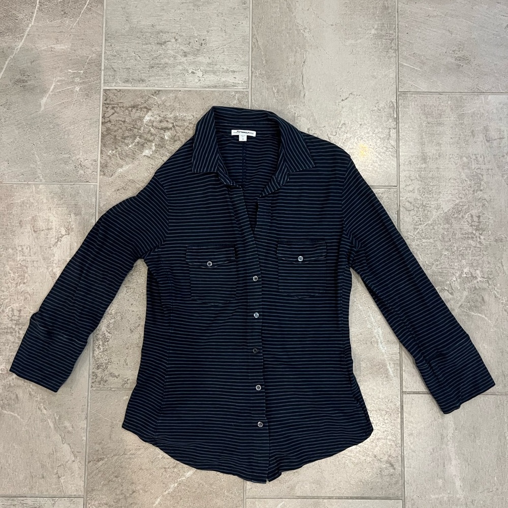 James Perse Blue Striped Shirt